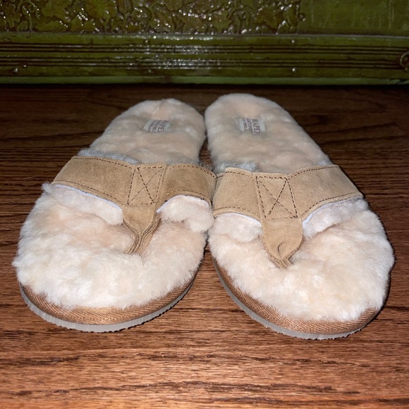 Sheep skin Fuzzy Slippers Draper of Glastonbury Sheepskin Beige White main image 8